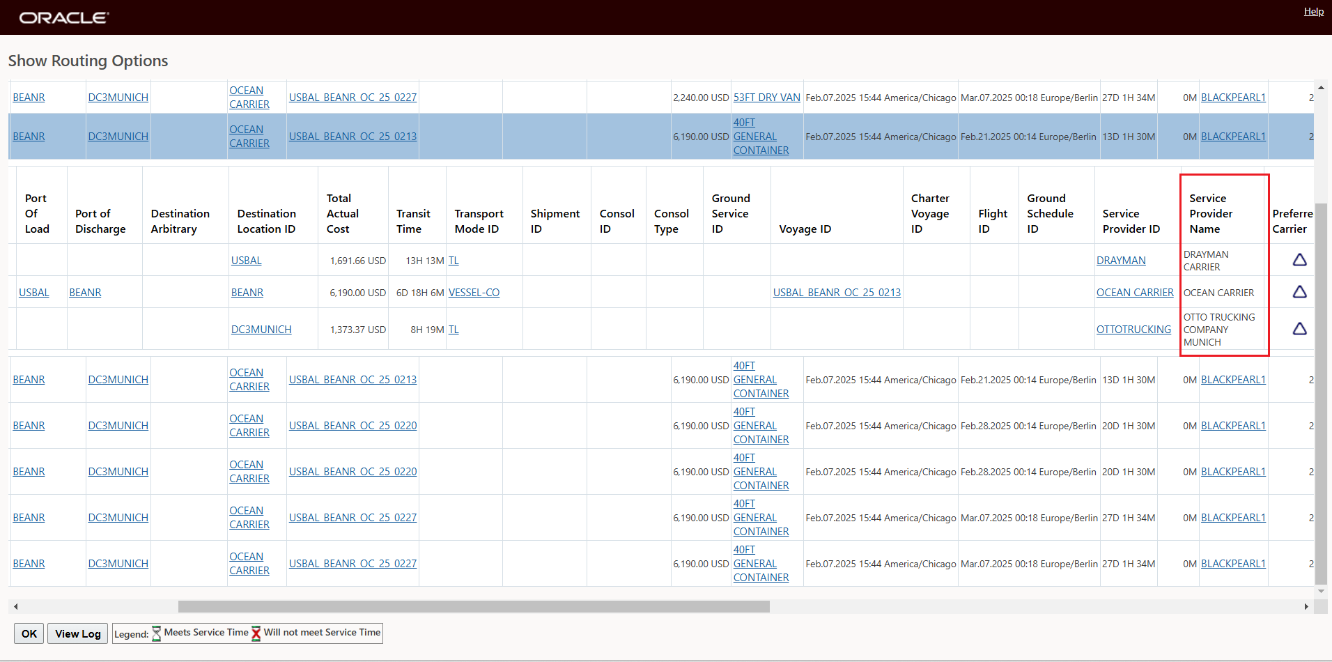 Show Network Routing Options - Ocean