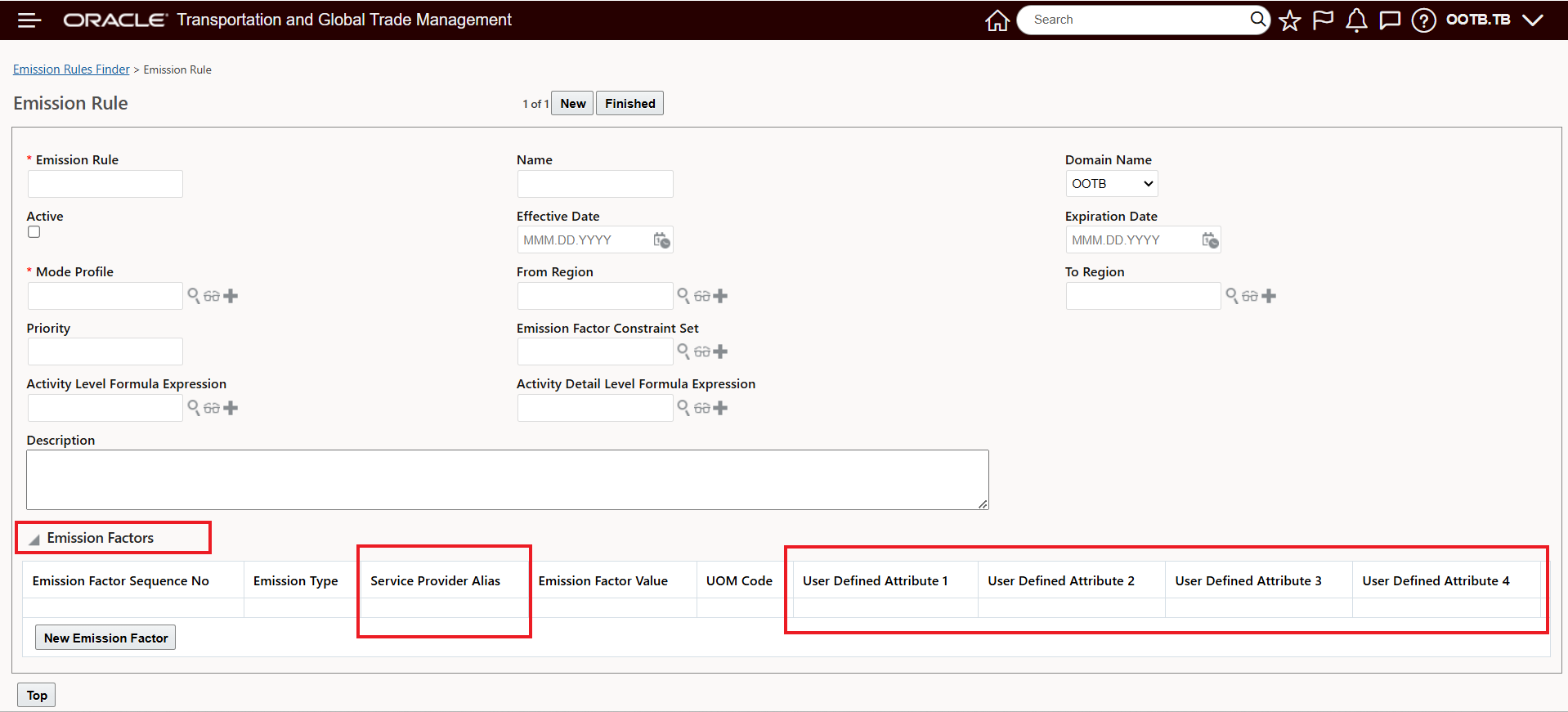 Emission Rule Emission Factor UI Improvements