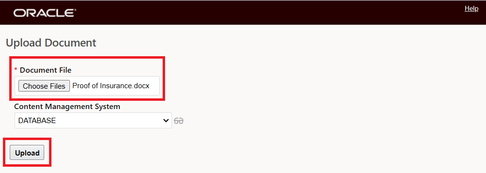 Select and Upload Document