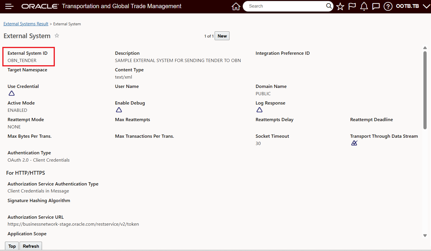 OBN_TENDER Staged External System