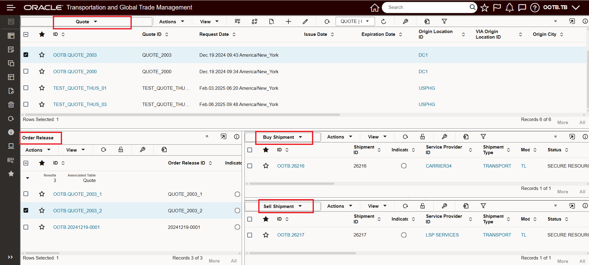 Example Quote Workbench