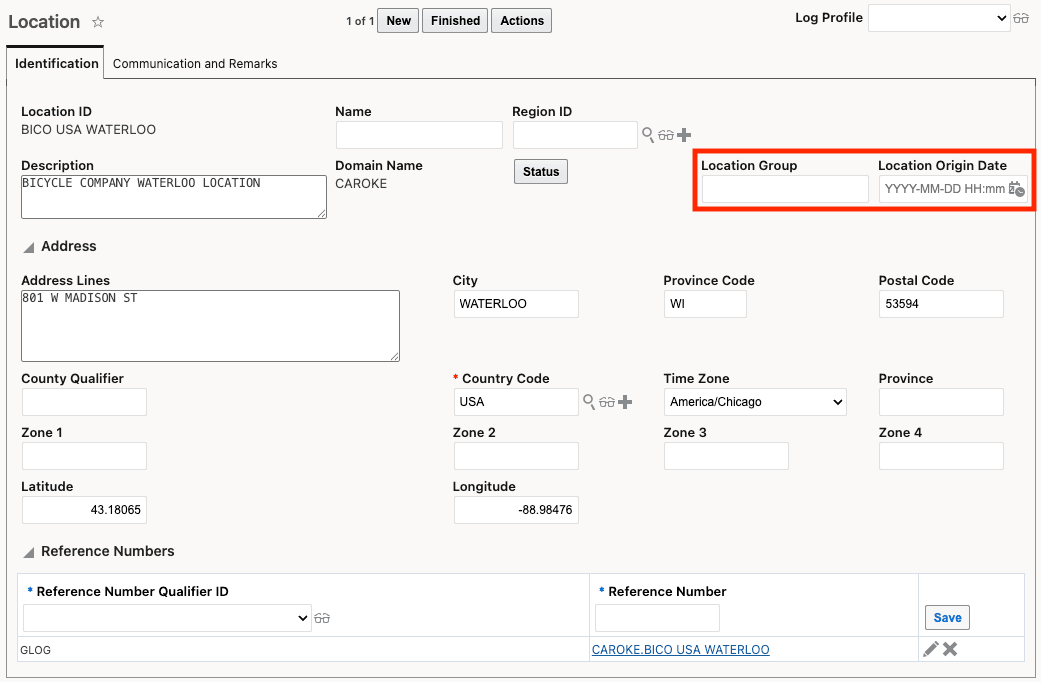 Location Flex Field Attributes
