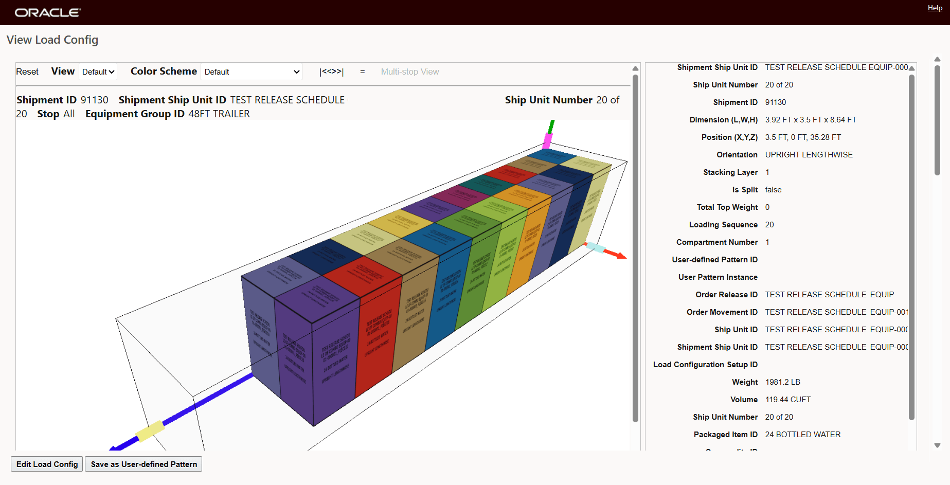 Invoke Container Optimization Single Equipment