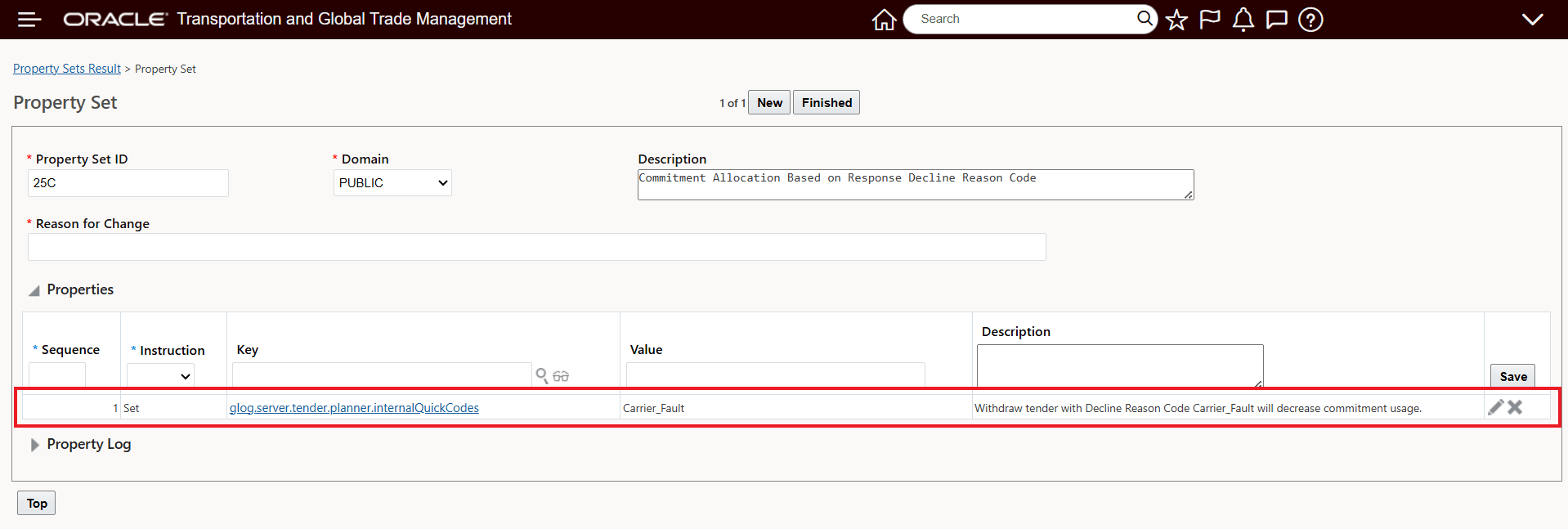 Planner Code Setup for Withdraw Tender Commitment Usage