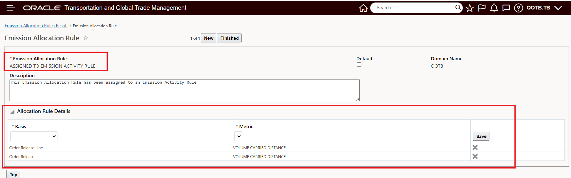 Emission Allocation Rule Assigned to Emission Activity Rule