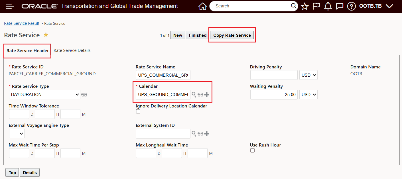 Copy From -  Rate Service Record - Rate Service Header