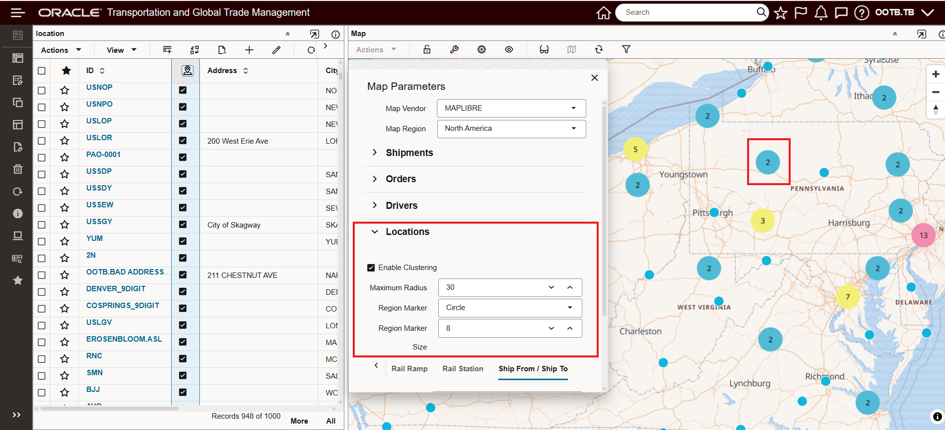 Location Clustering Supported