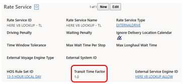 Setup for Service Time Adjustment Factor