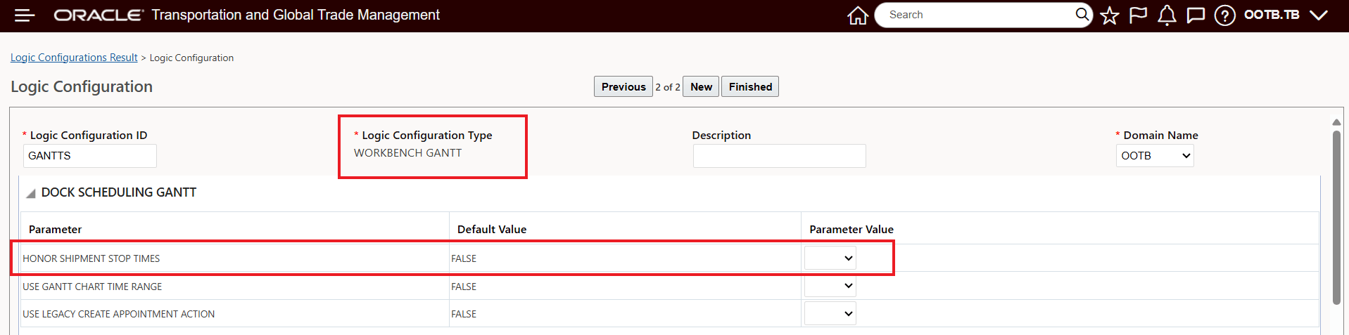 Dock Scheduling Gant - Honor Shipment Stop Times
