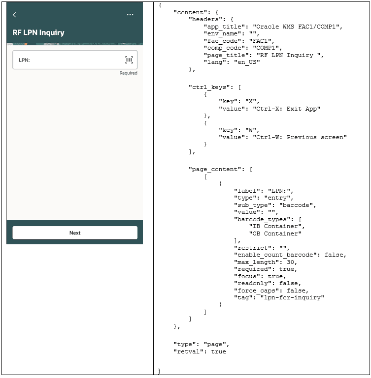 LPN Inquiry with JSON Rendering Example