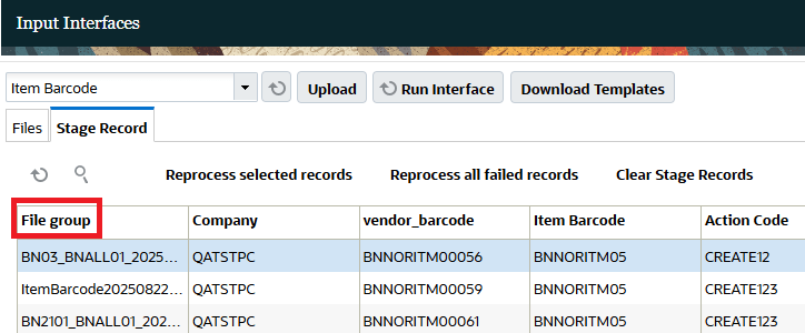 File Group Number Field