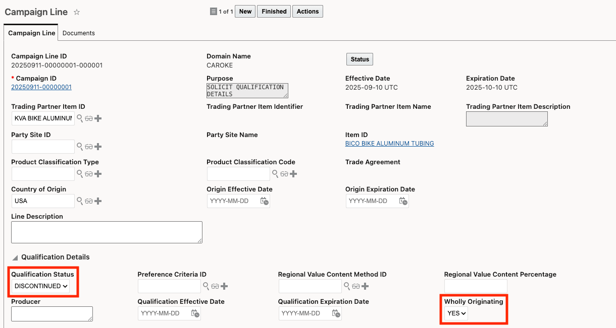 New Fields on Campaign Line