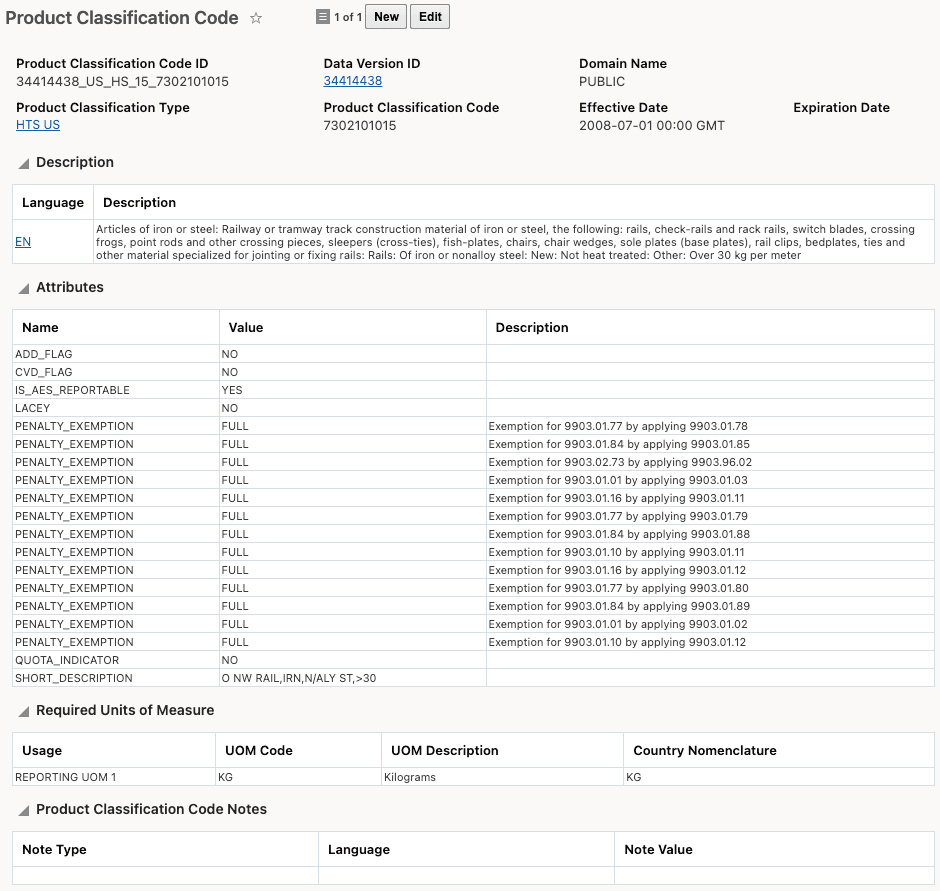 Product Classification Code Attributes without Full Penalties