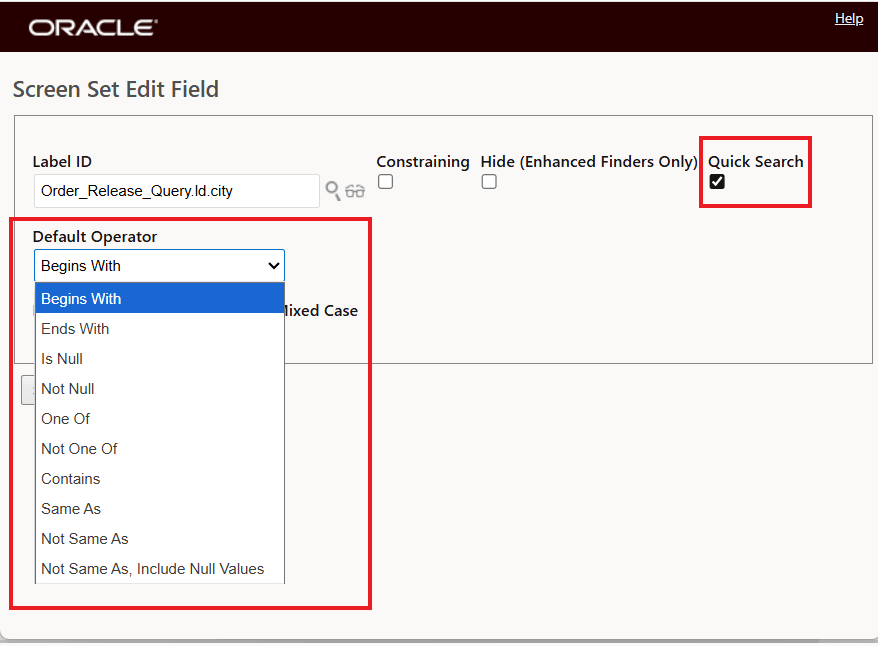 Quick Search Field Configuration for Inclusion in Smart Search - Destination City