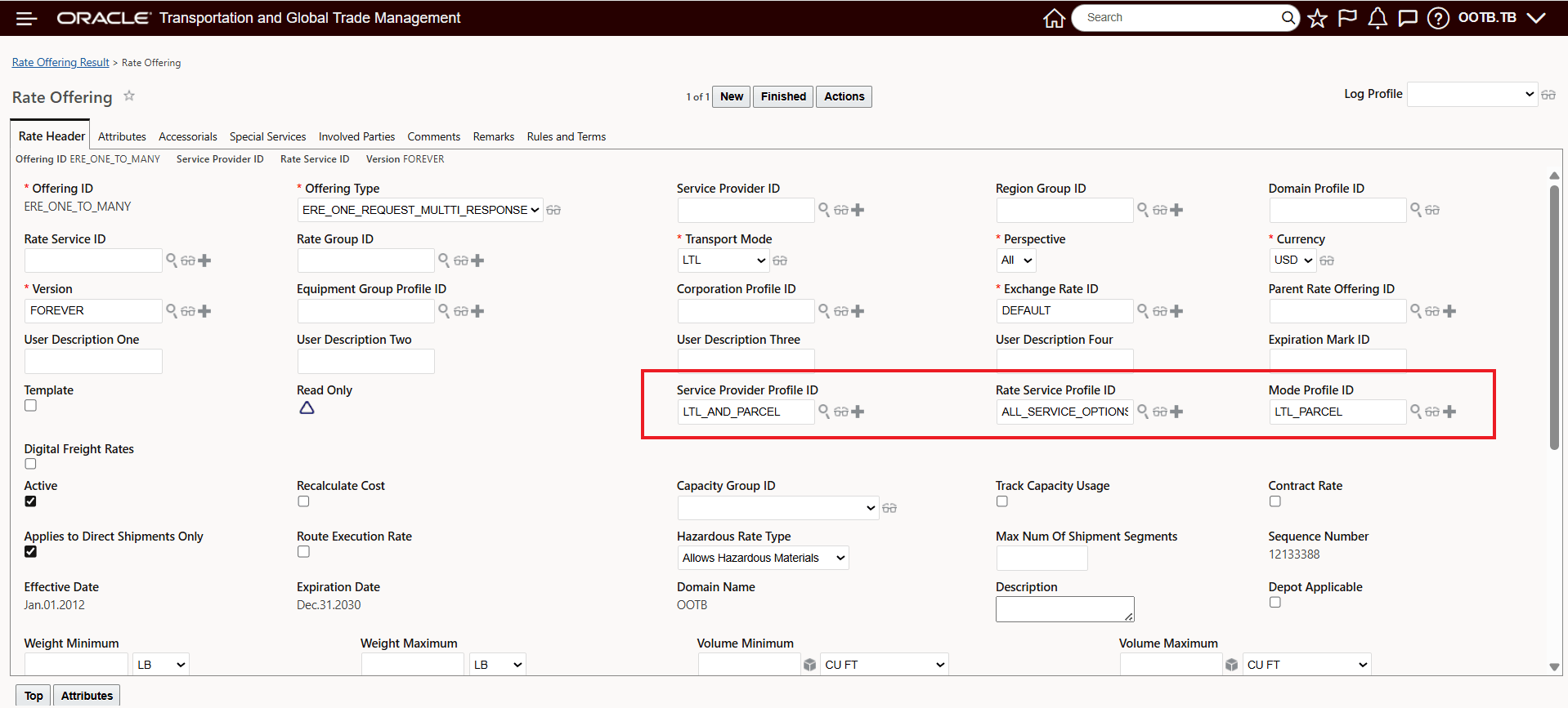 LTL and Parcel External Rating Engine Request