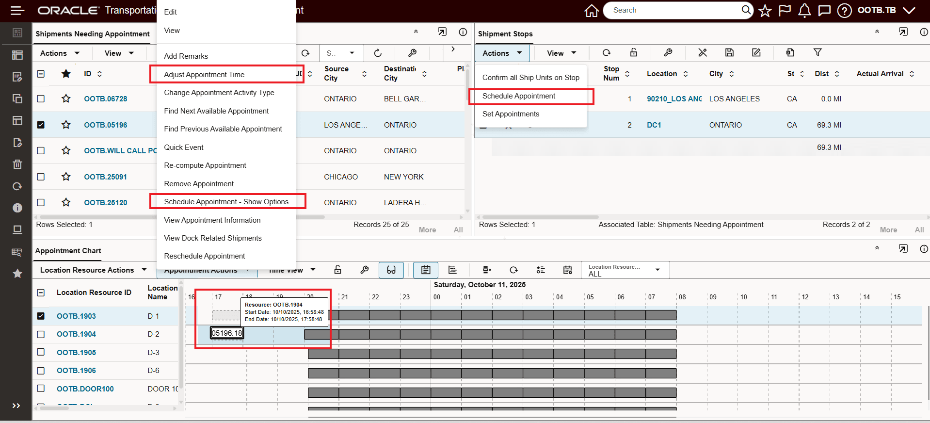 Post Action Check Appointment Actions Supported