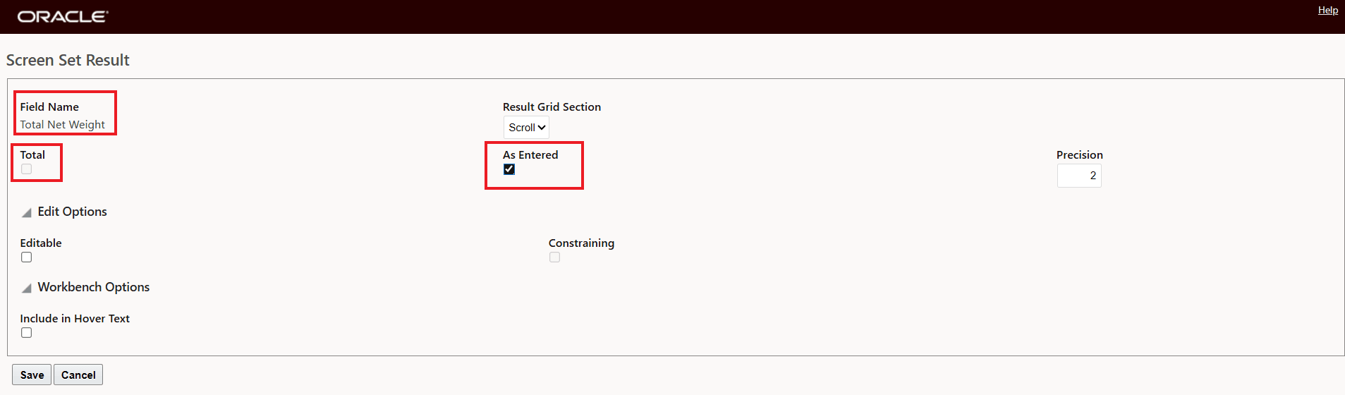 As Entered for Total Net Weight