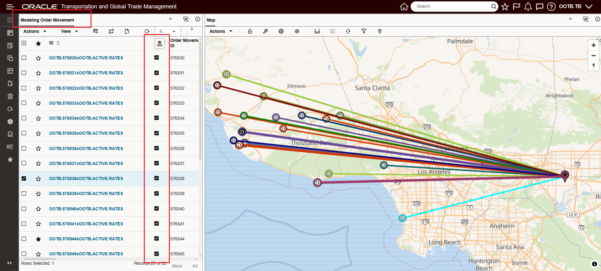 Modeling Order Movements - Show On Map Example