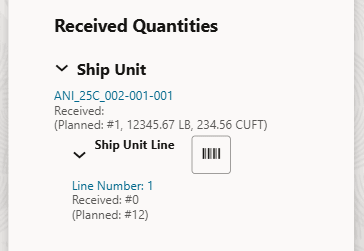 Enable Received Quantities at Ship Unit Line Level