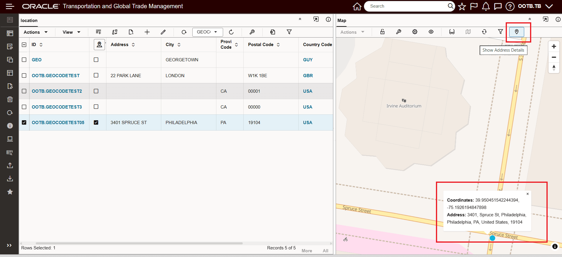 Reverse Geocoding  - Show Address Details - Validates Address and Coordinates