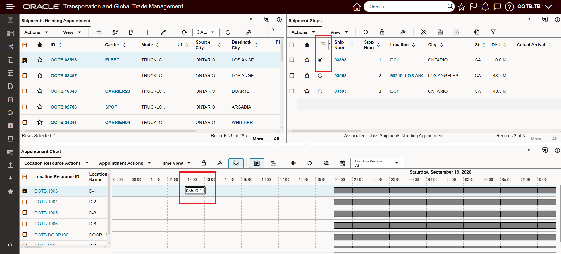 Add first row to Gantt Selected
