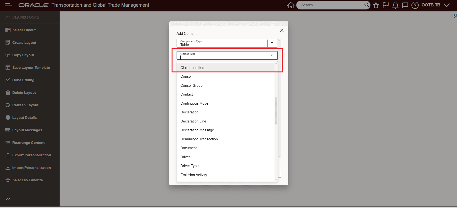 Claim Line Item Available As Table Object Type
