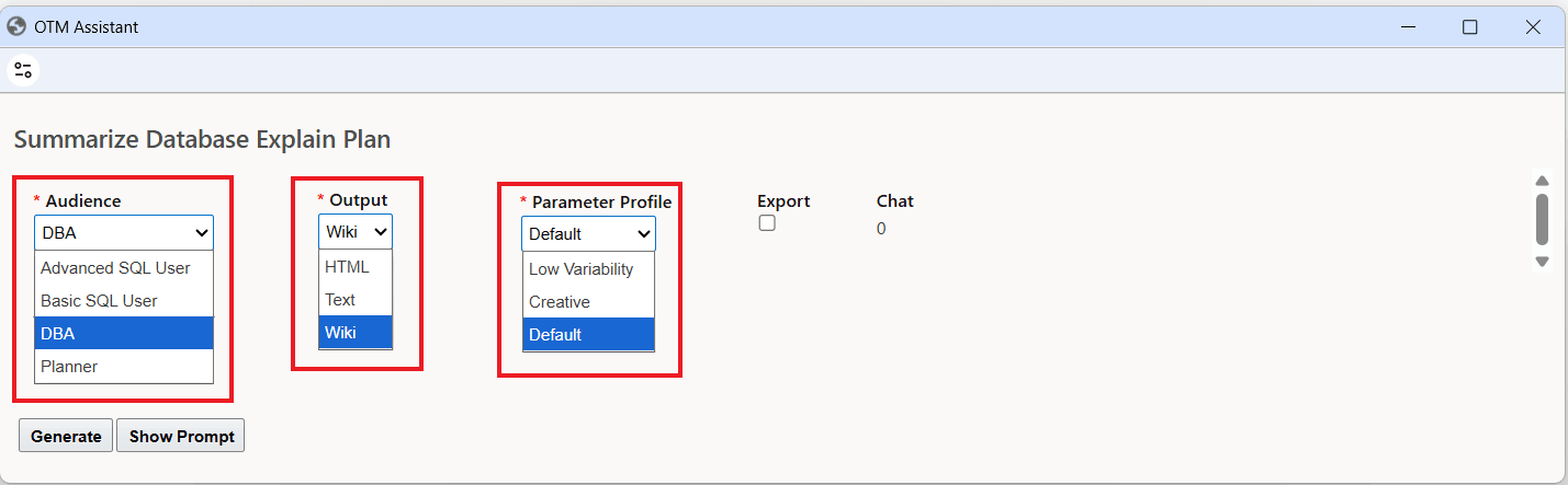 Summarize Database Explain Plan Options