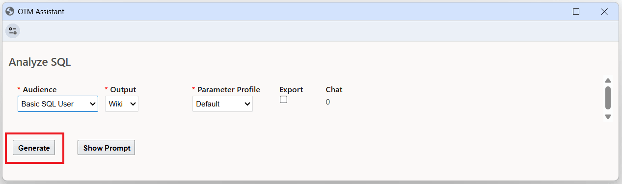 Analyze SQL - Defaults