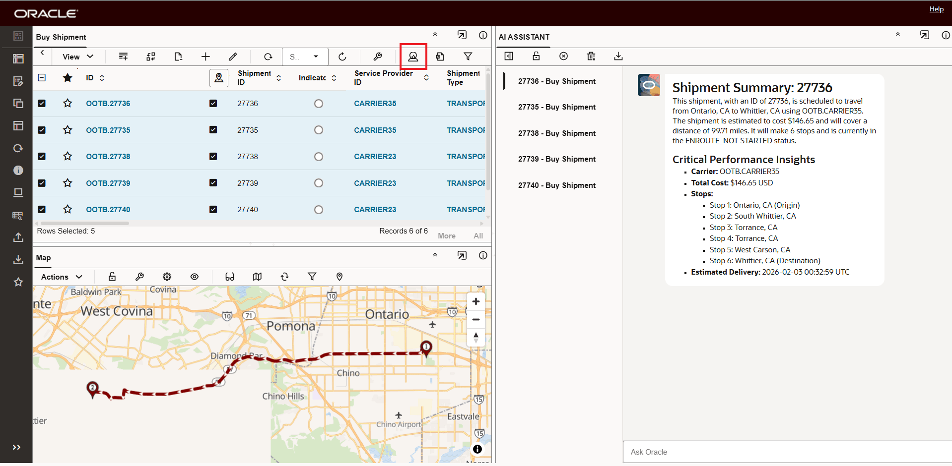 Summarize Multiple Shipments at Once