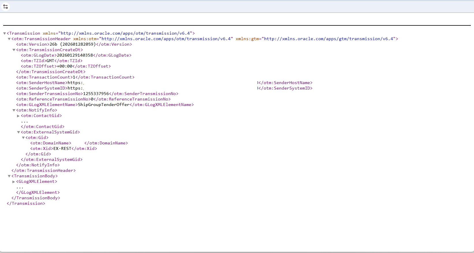Transmission Persisted XML 
