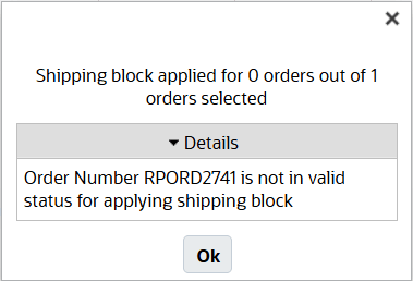 Block and Unblock Shipping