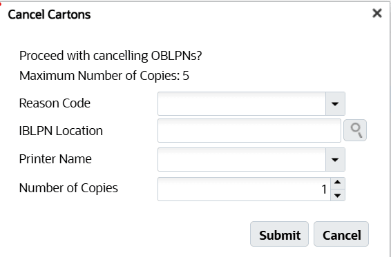 Cancel Bulk OBLPN