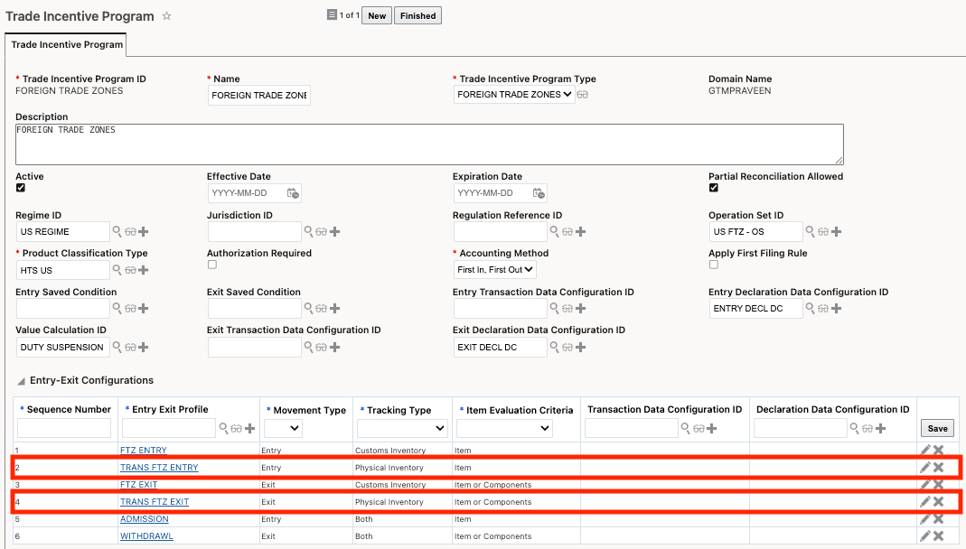 Trade Incentive Program > Entry-Exit Configurations for Physical Inventory