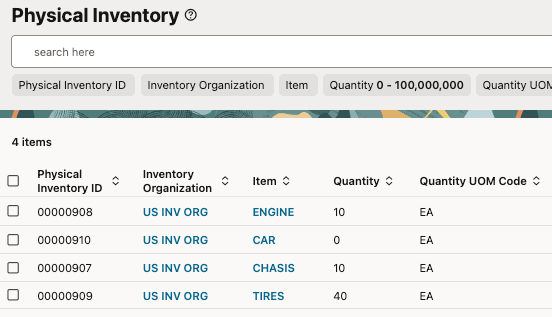 Physical Inventory for Warehouse Issue