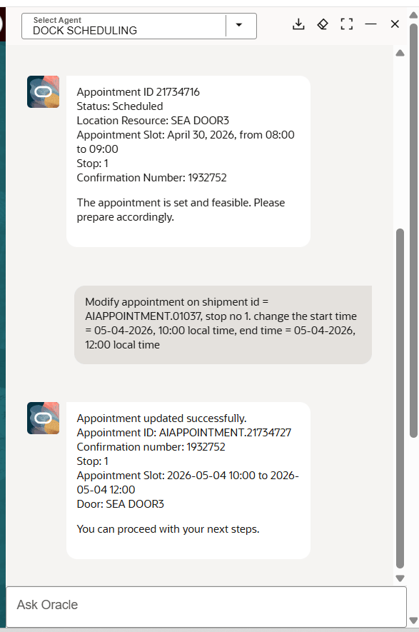 Reschedule Appointment - New Date And Time Range