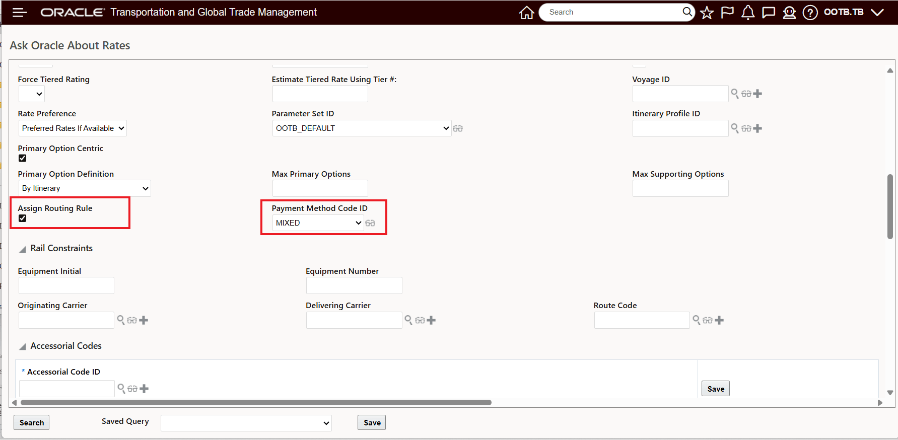 RIQ - Assign Routing Rule = True - and Payment Method Code = MIXED