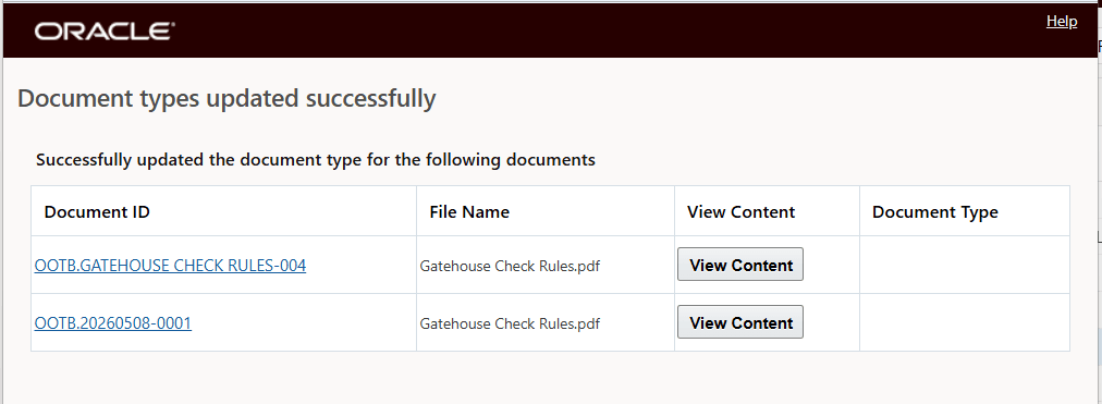 Document types updated successfully