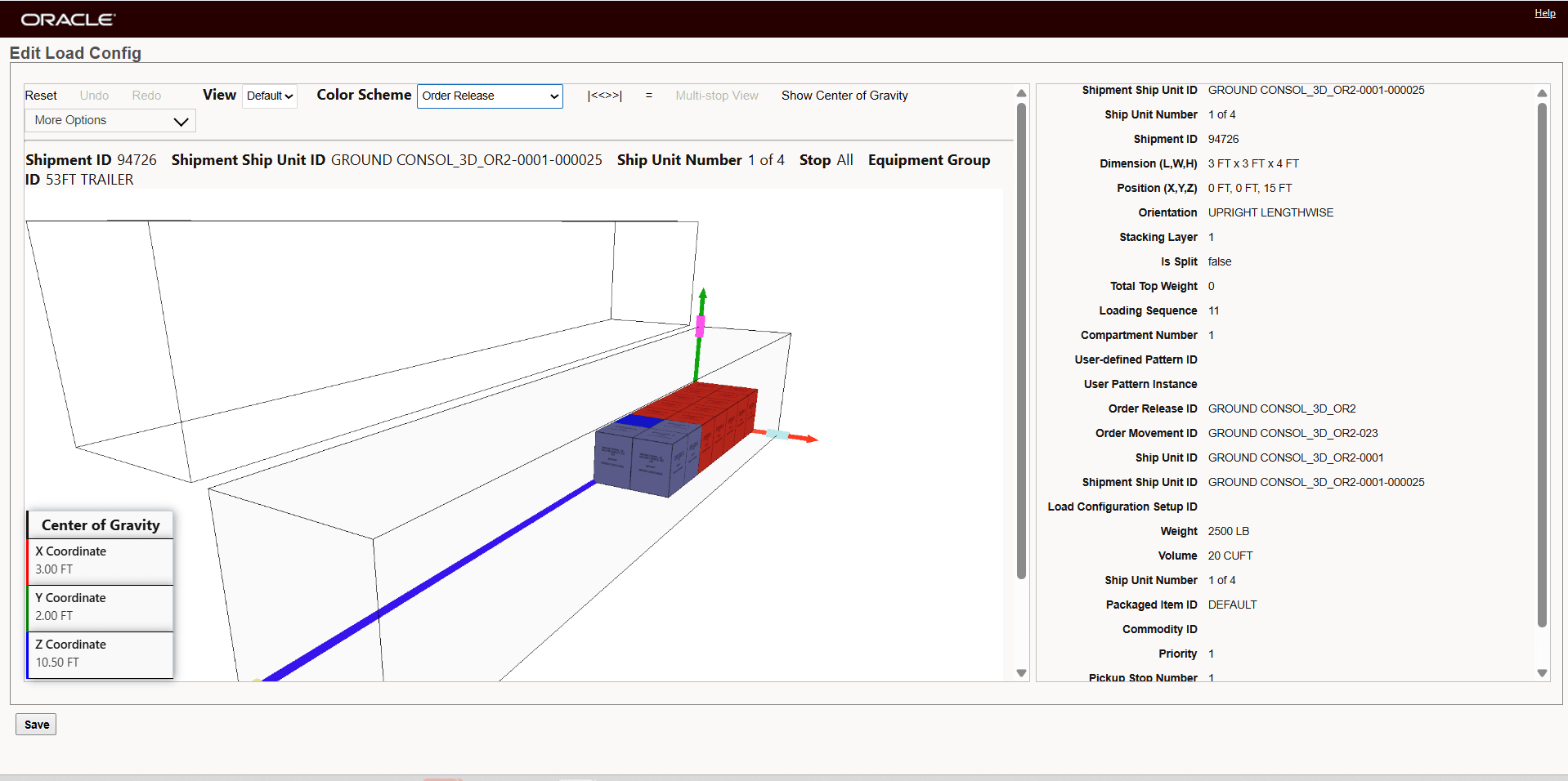 Two Orders Planned With 3D Based Load Configuration 