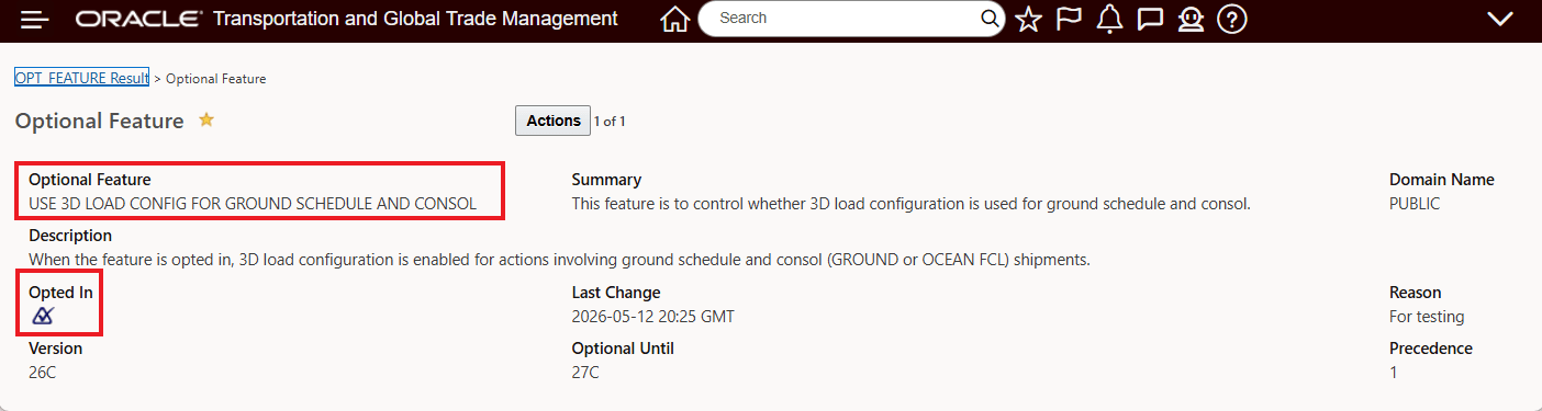 Enable Optional Feature