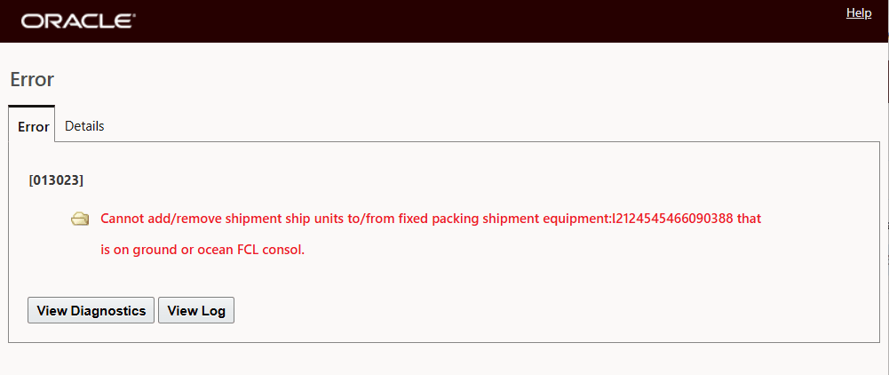 Error Message for Disallowed Actions/Changes