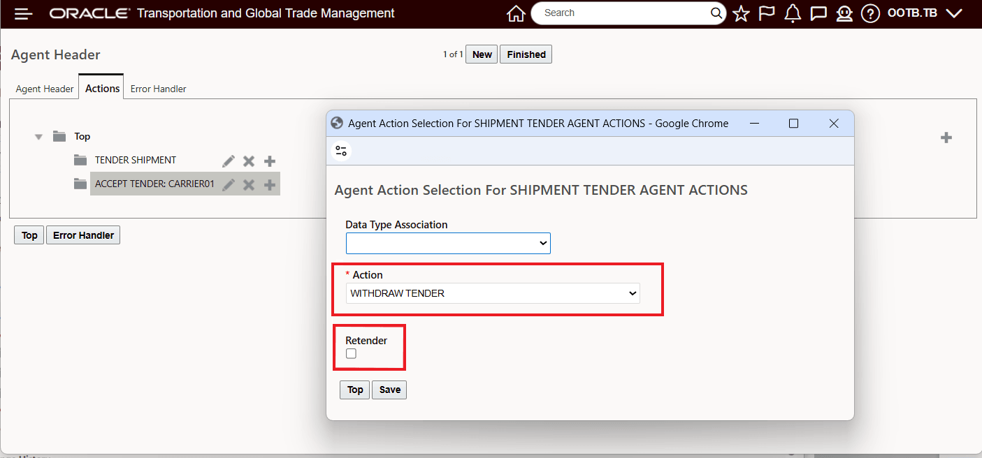 Agent Action - Withdraw Tender