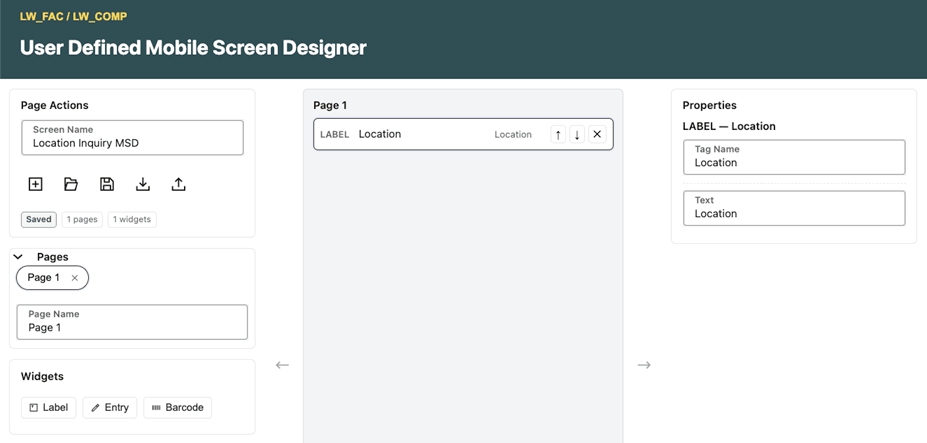Create Display Labels Redwood Mobile: introduce user configurable screens