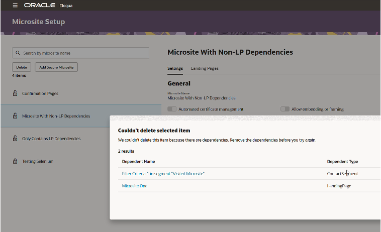 Microsite Setup
