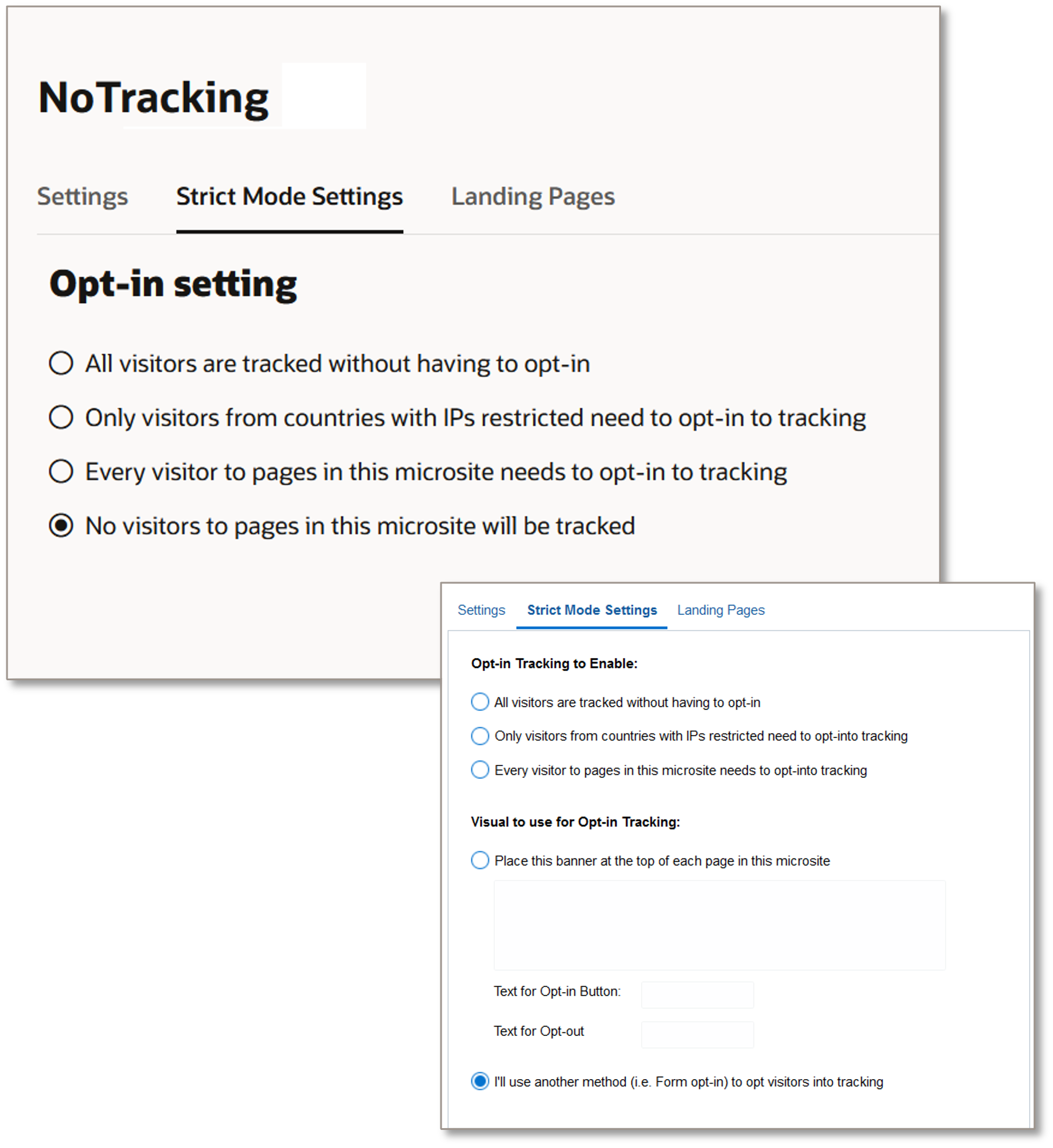 Strict Mode Settings - Disable Tracking