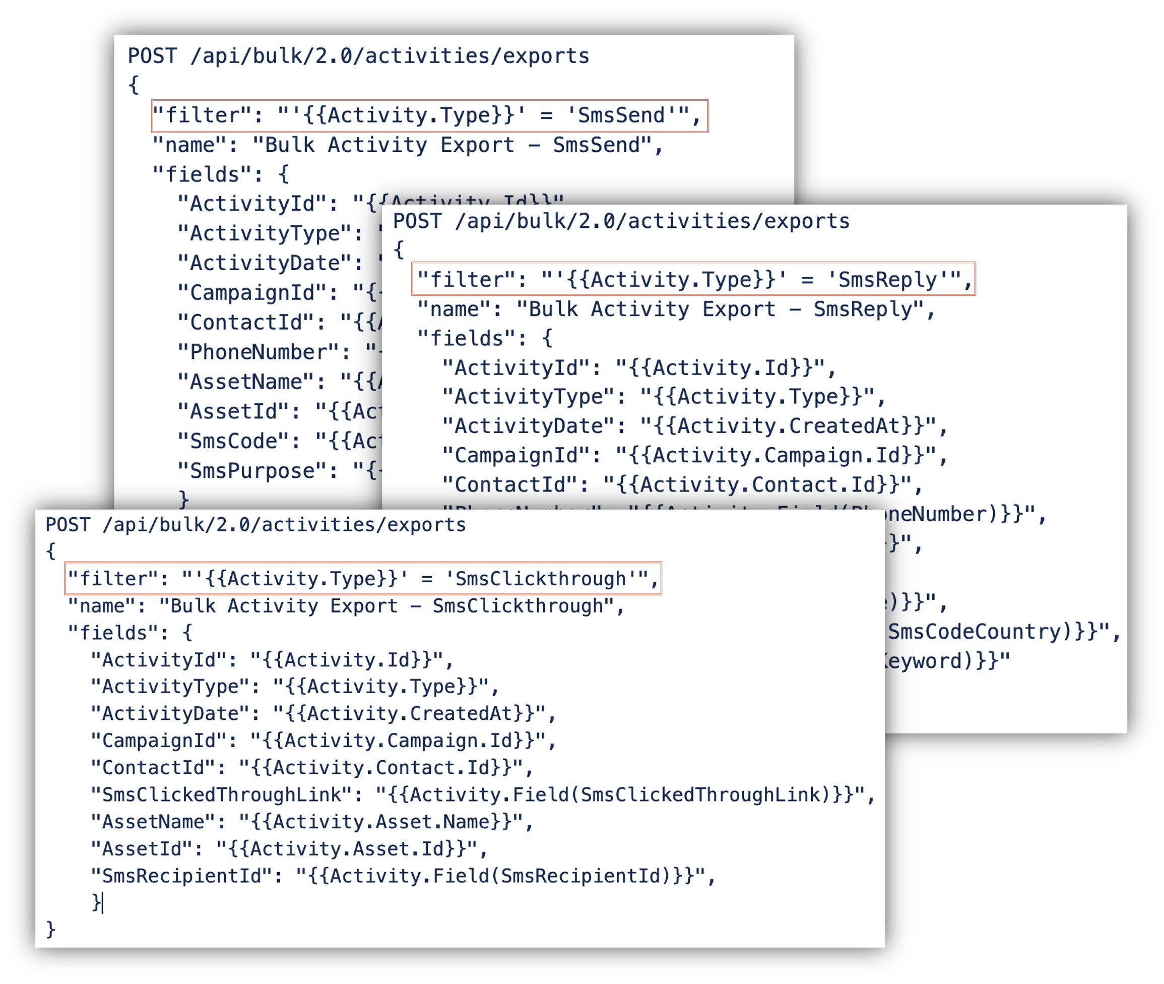 SMS API Code Previews