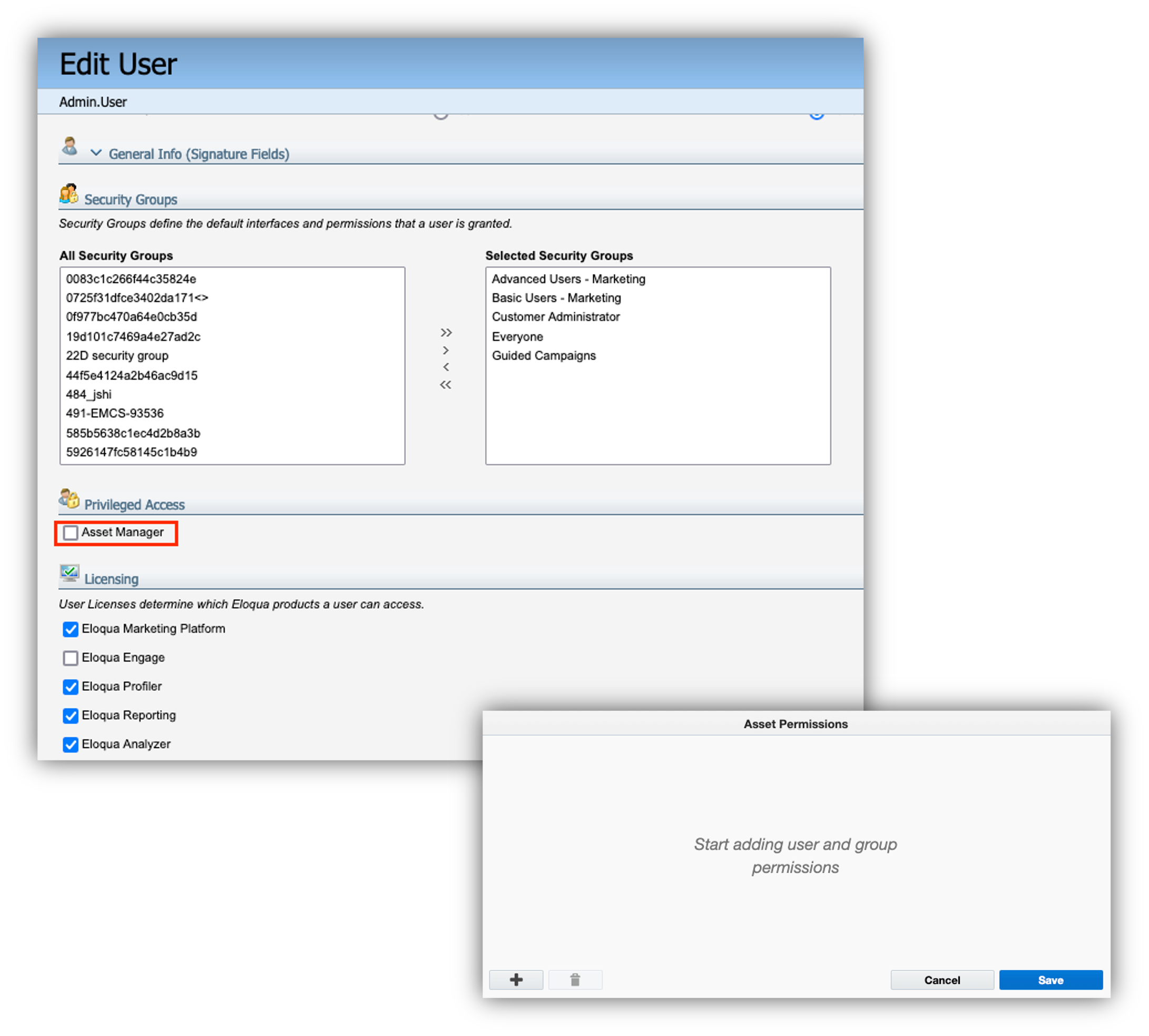 Add Special Asset Manager "Privileged Access" for a specific user(s)