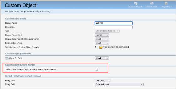 Custom Object Deletion