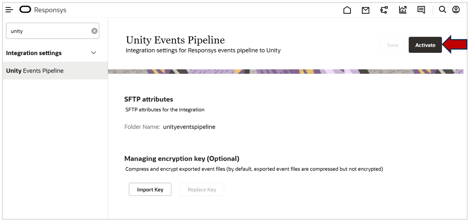"Activate" Unity Events Pipeline