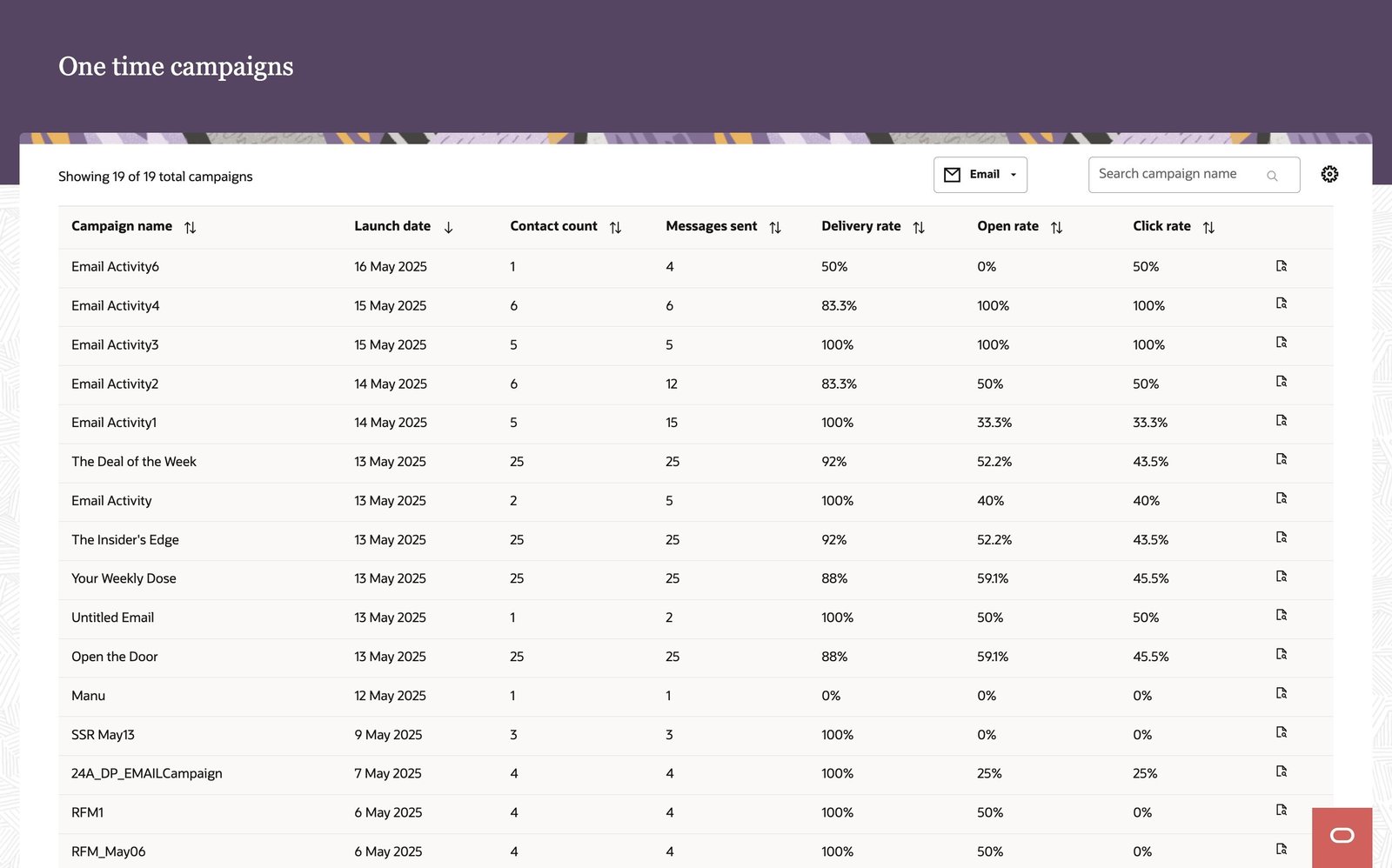 Campaign Performance - Email