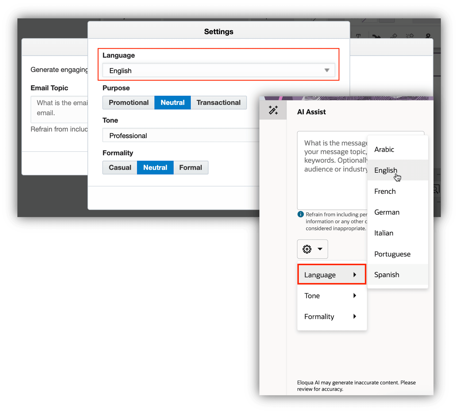 Modifying for your desired language